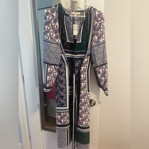 NWT Loft long sleeve paisley dress with belt